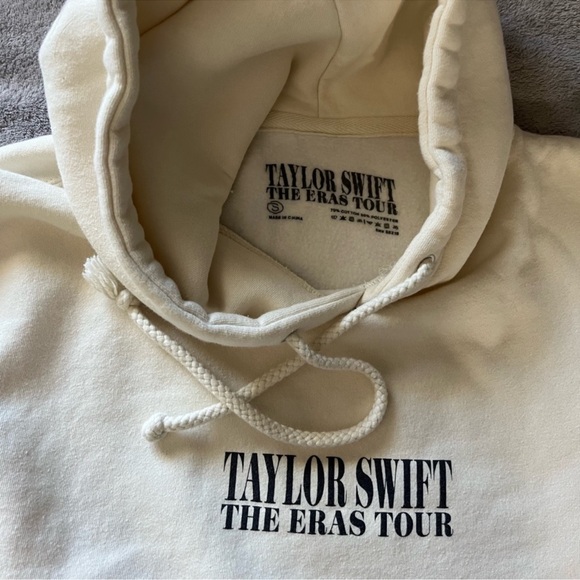 The Eras Tour Cream Hoodie Official Merch Merchandise Taylor Swift Sweatshirt - Picture 3 of 6